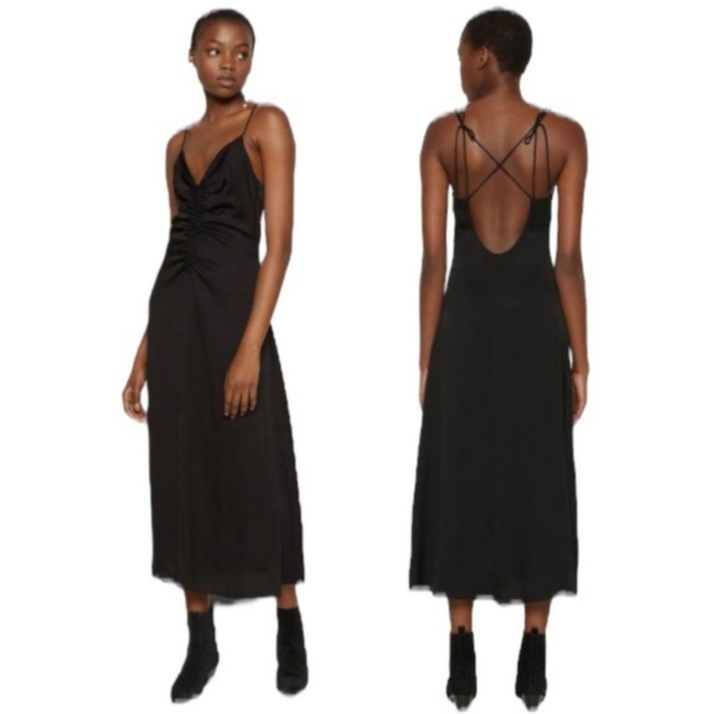Jason Wu black ruched front dress size medium